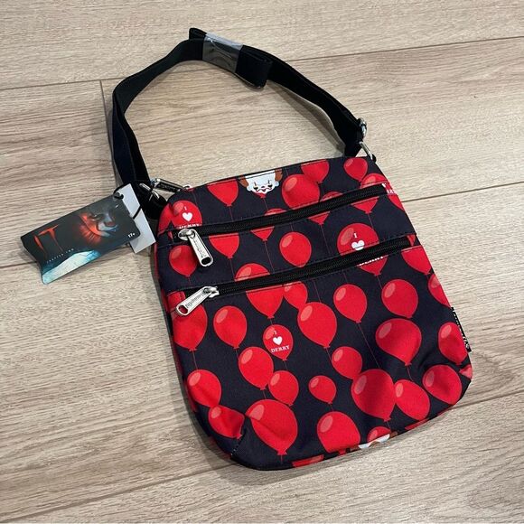 NWT Loungefly X Warner Bros. It Heart Derry AOP Passport Bag ITTB0001 - Picture 1 of 5